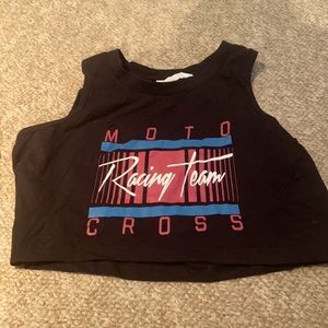 2/$15 Motocross Racing Team Cropped Tank Top